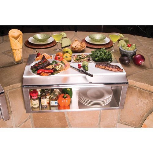 Alfresco - 30" Plate & Garnish Rail w/ Food Pans