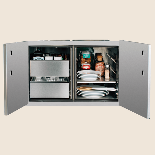 Summerset - 36" 2-Drawer Dry Storage Pantry & Enclosed Cabinet Combo