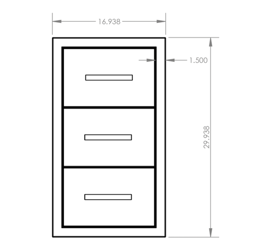 American Made Grills - 17" Triple Drawer