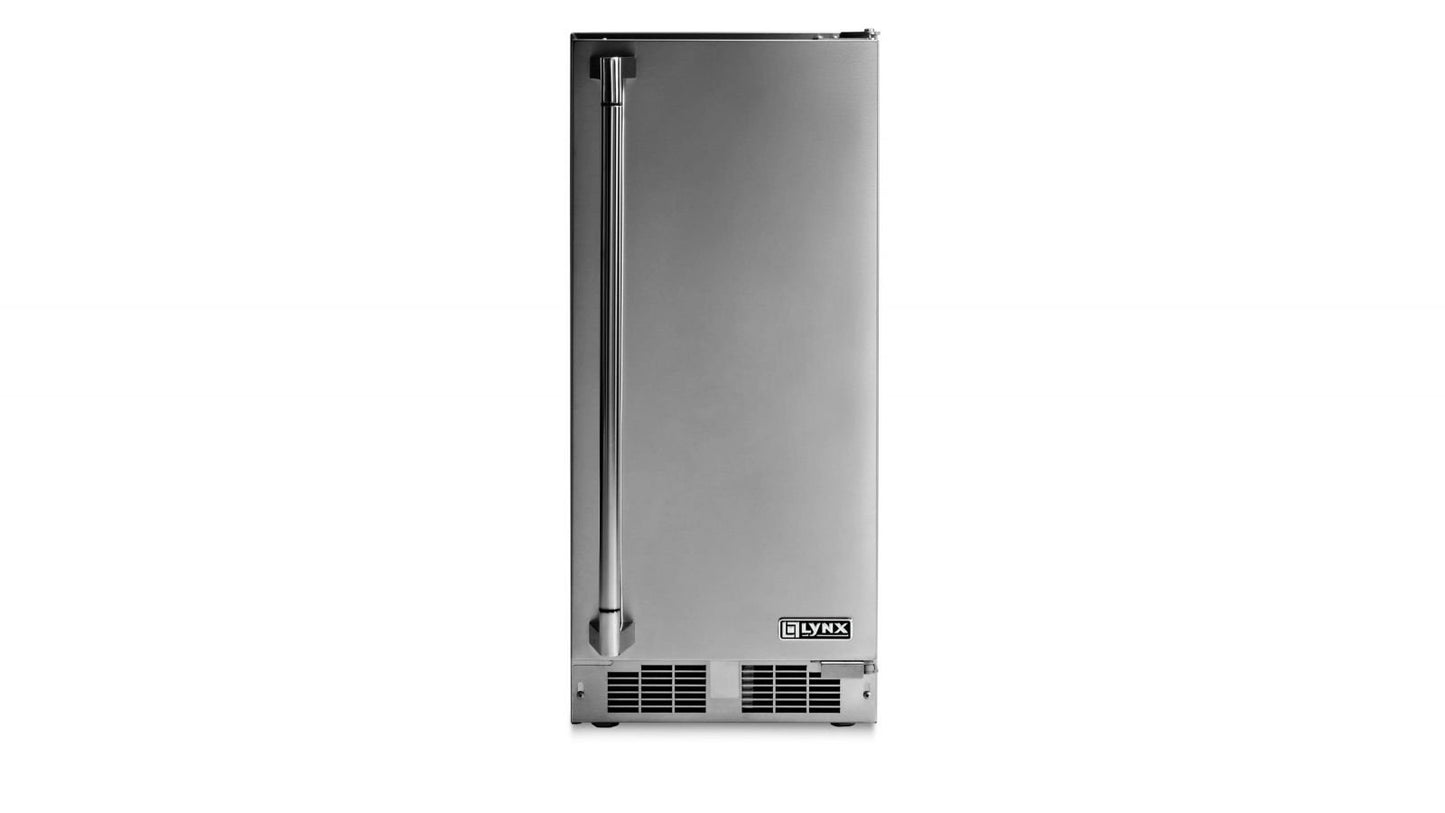 Lynx - 15" Outdoor Clear Ice Machine, Door Lock, Reversible