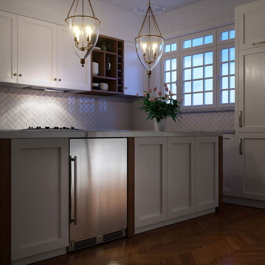 XO LUXURY 24" UNDERCOUNTER BEVERAGE CENTER (SOLID STAINLESS STEEL)