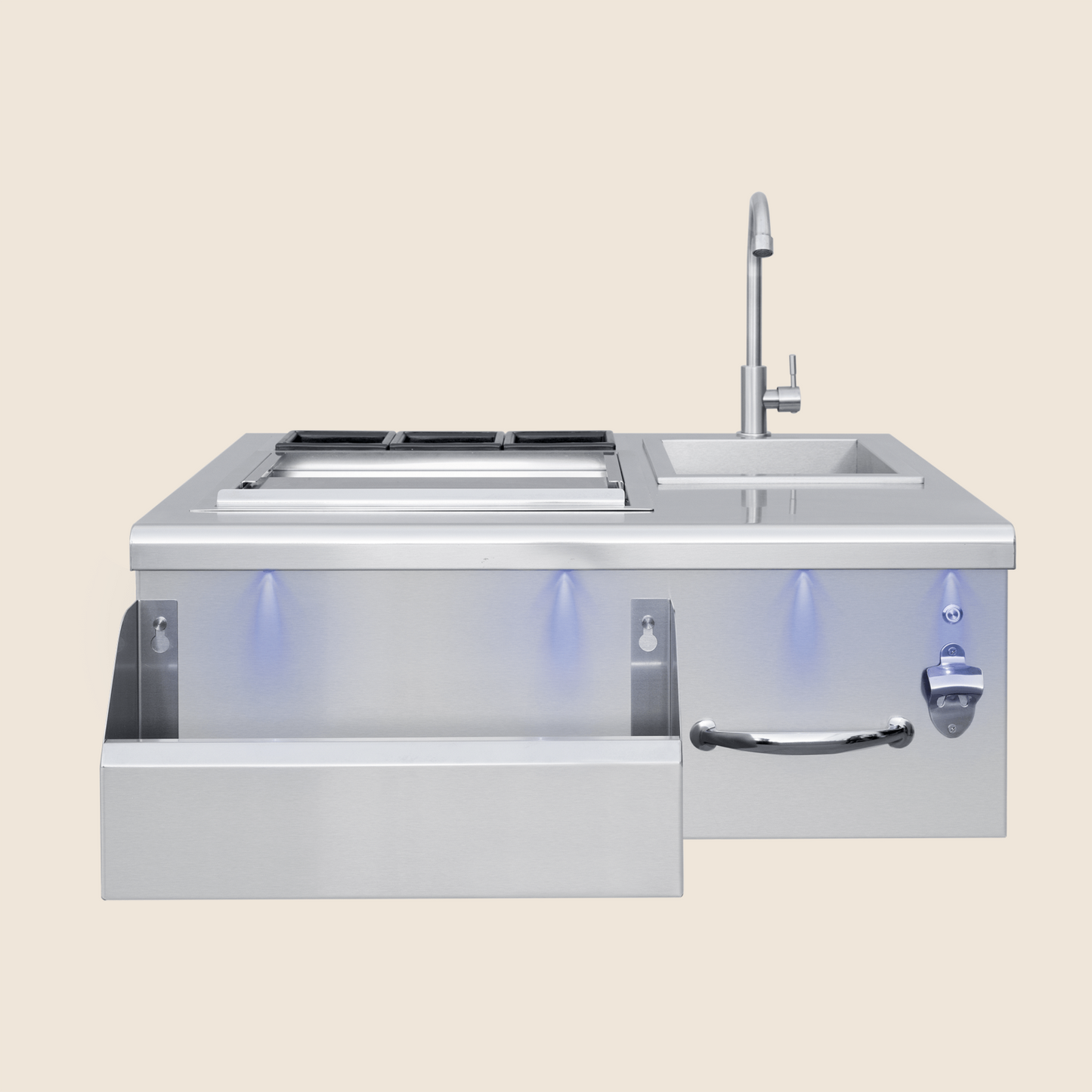 American Made Grills - 30" Lighted Beverage & Prep Station