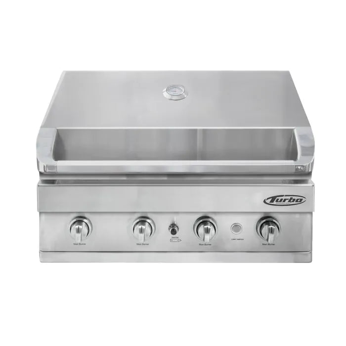 Turbo 32" 4-Burner Built-In BBQ Gas Grill - Natural Gas