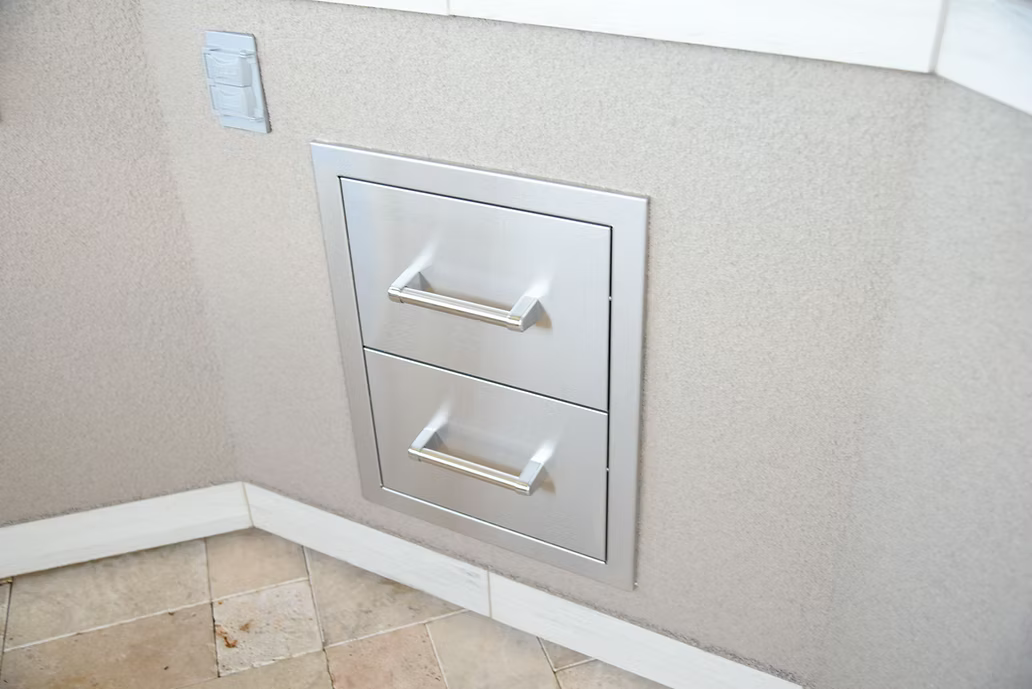 Kokomo - Stainless Steel Built-In Double Drawer with Easy Glides and Bar Handles