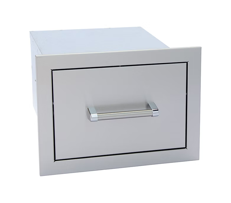 Kokomo - Stainless Steel Built-In Single Drawer with easy glides and bar handles