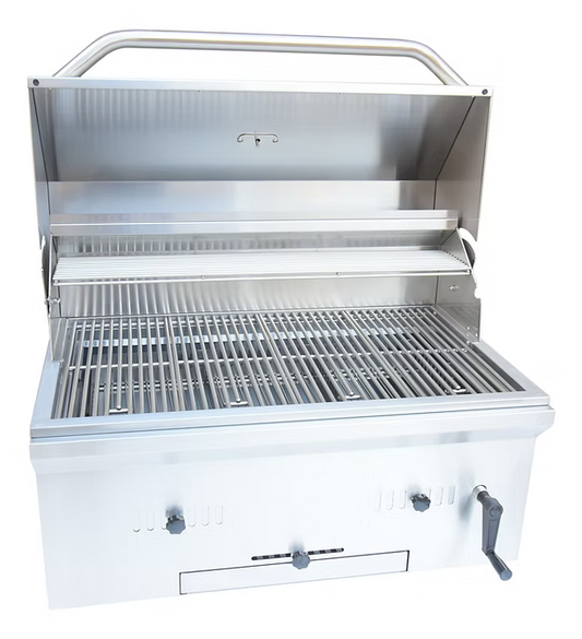 Kokomo - 32” Built in Stainless Steel Charcoal BBQ Grill with Temperature Gauge