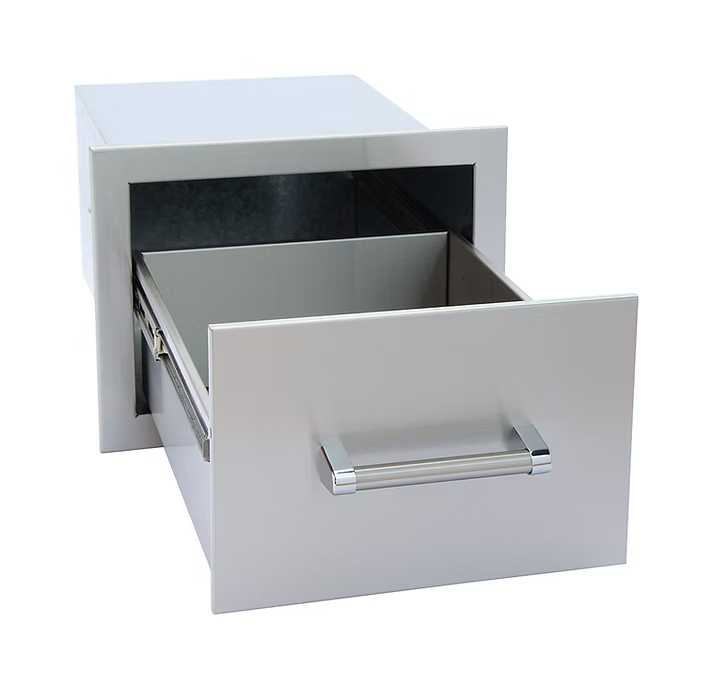 Kokomo - Stainless Steel Built-In Single Drawer with easy glides and bar handles