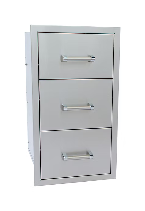Kokomo - Stainless Steel Built-In Triple Drawer with Easy Glides and Bar Handles