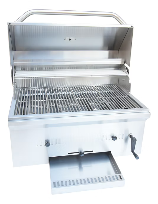 Kokomo - 32” Built in Stainless Steel Charcoal BBQ Grill with Temperature Gauge