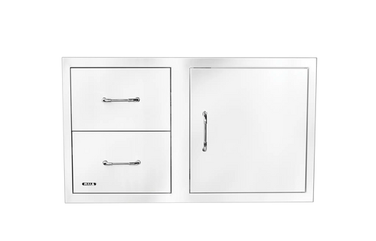 Bull - 30” Reversible Stainless-Steel Door/Drawer Combo with Reveal