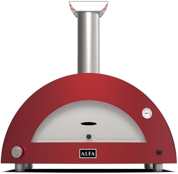Alfa Moderno 3 Pizze, Gas Oven (Red,LP)