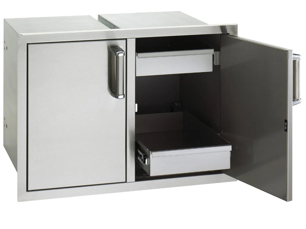 Fire Magic Flush Double Doors with Dual Drawers