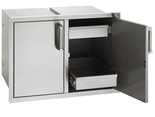 Fire Magic Flush Double Doors with Dual Drawers