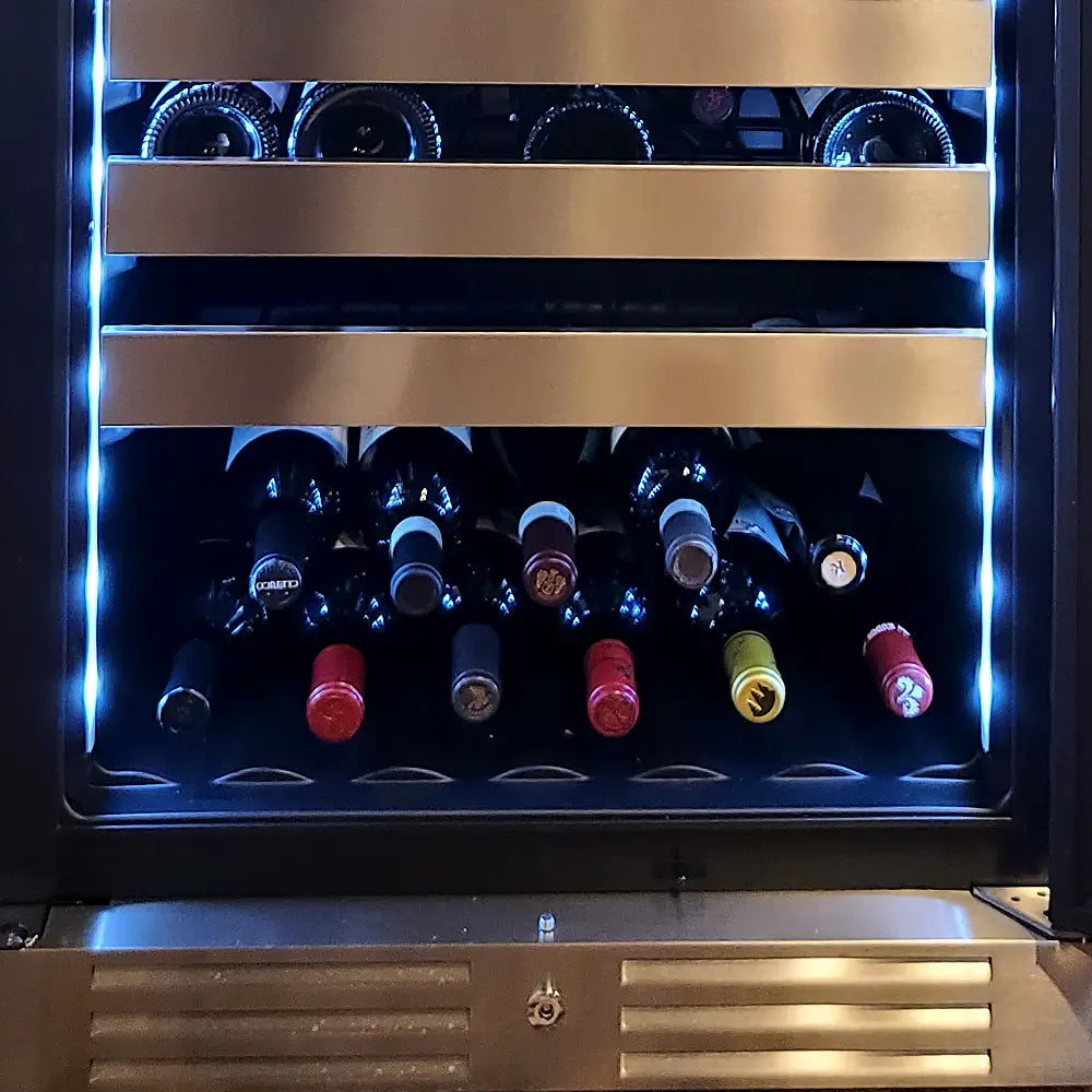 XO TALL DUAL ZONE WINE COOLER (SS glass)