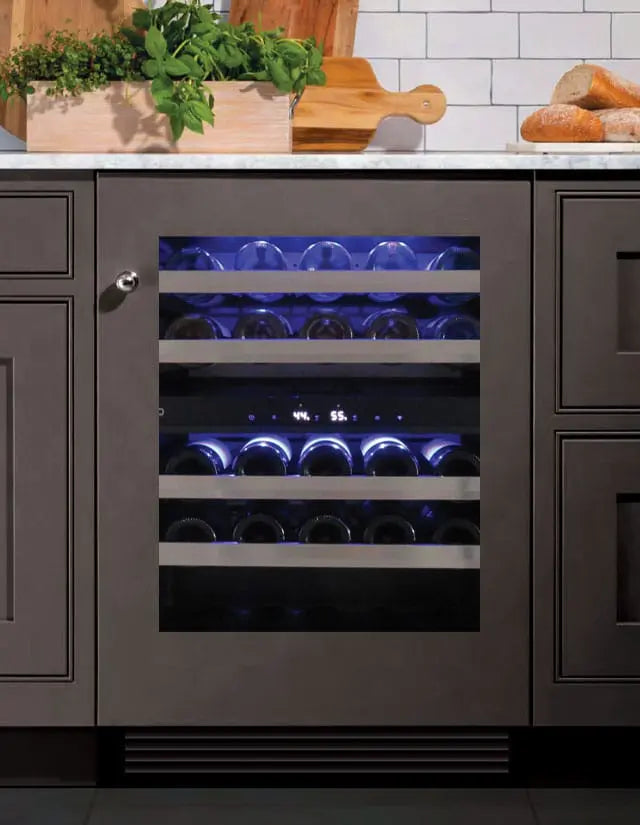 XO 24” PANEL READY FRAMED GLASS DUAL ZONE WINE COOLER ALL PURPOSE