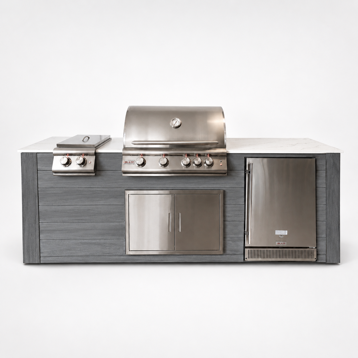 Signature Series Outdoor Kitchen | Blaze Grill, Power Burner & Refrigerator