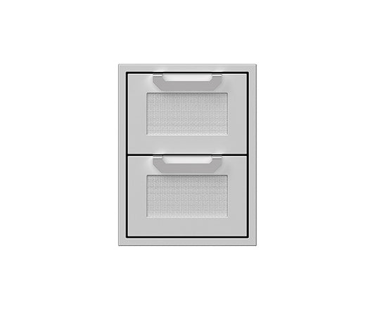 Hestan 16" Double Storage Drawer Recessed Marquise Accented Panels