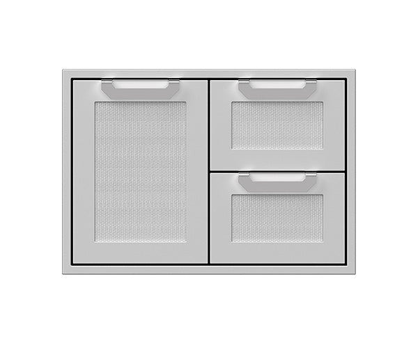 Hestan 30" Double Drawer and Storage Door Combination, Marquise, SS