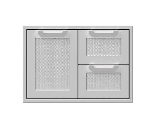 Hestan 30" Double Drawer and Storage Door Combination, Marquise, SS