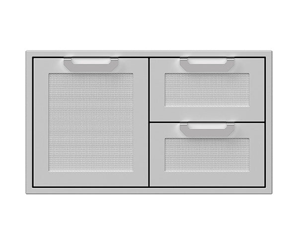 Hestan 36" Double Drawer & Storage Door Combo Recessed Marquise SS