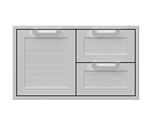 Hestan 36" Double Drawer & Storage Door Combo Recessed Marquise SS