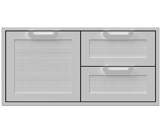 Hestan 42" Double Drawer & Storage Door Combo Recessed Marquise SS