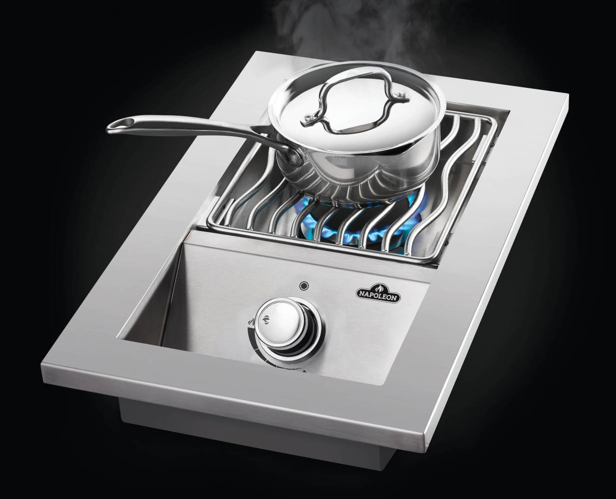 Napoleon Built-in 500 Series Single Range Top Burner, Stainless Steel Cover NG/LP