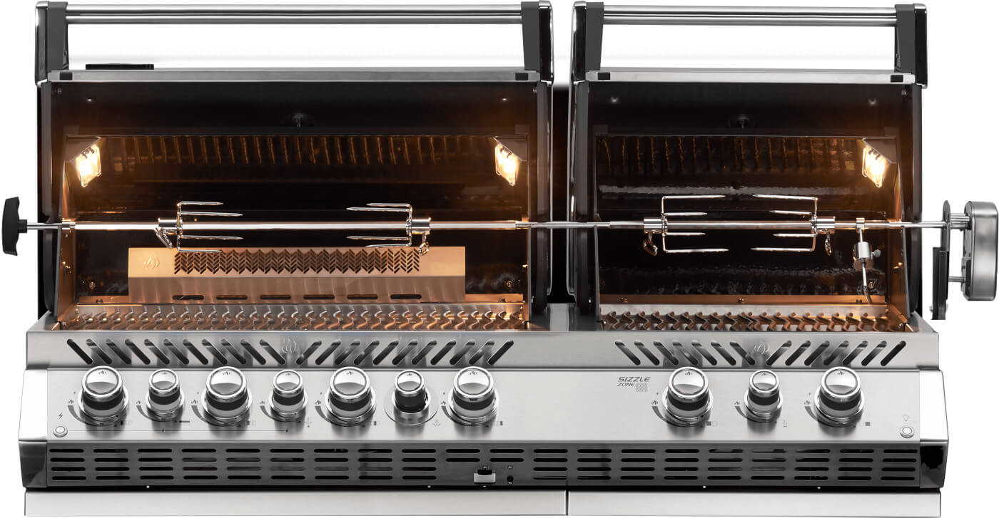 Napoleon Built-in Prestige PRO™ 825 Grill Head with Infrared Bottom and Rear Burner, Stainless Steel NG/LP