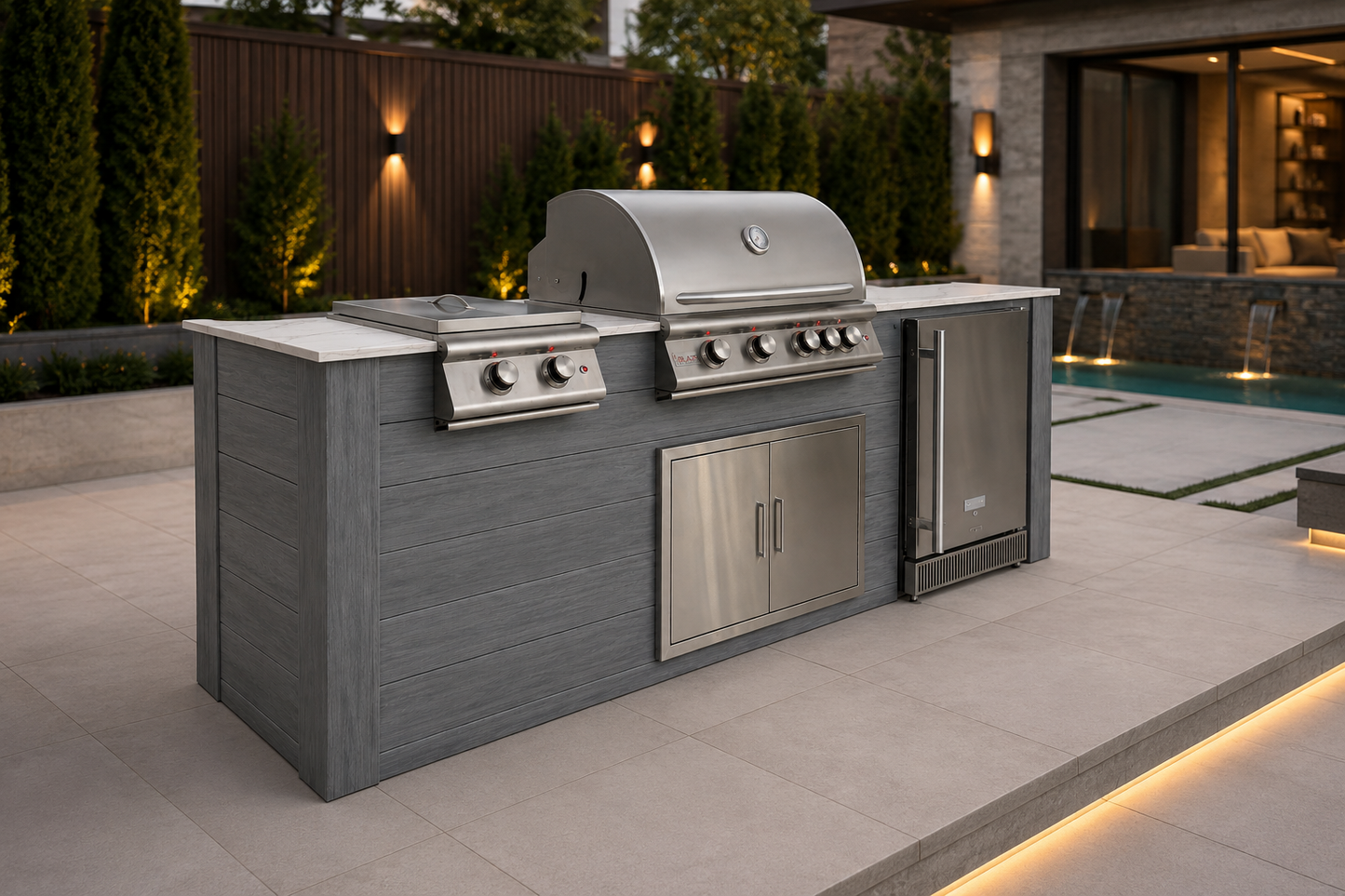 Signature Series Outdoor Kitchen | Blaze Grill, Power Burner & Refrigerator