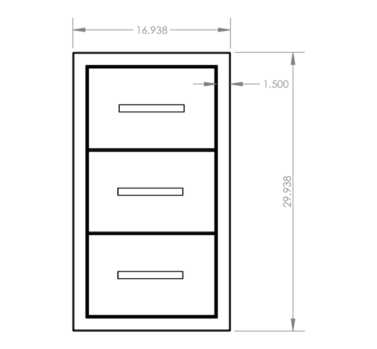 American Made Grills - 17" Triple Drawer