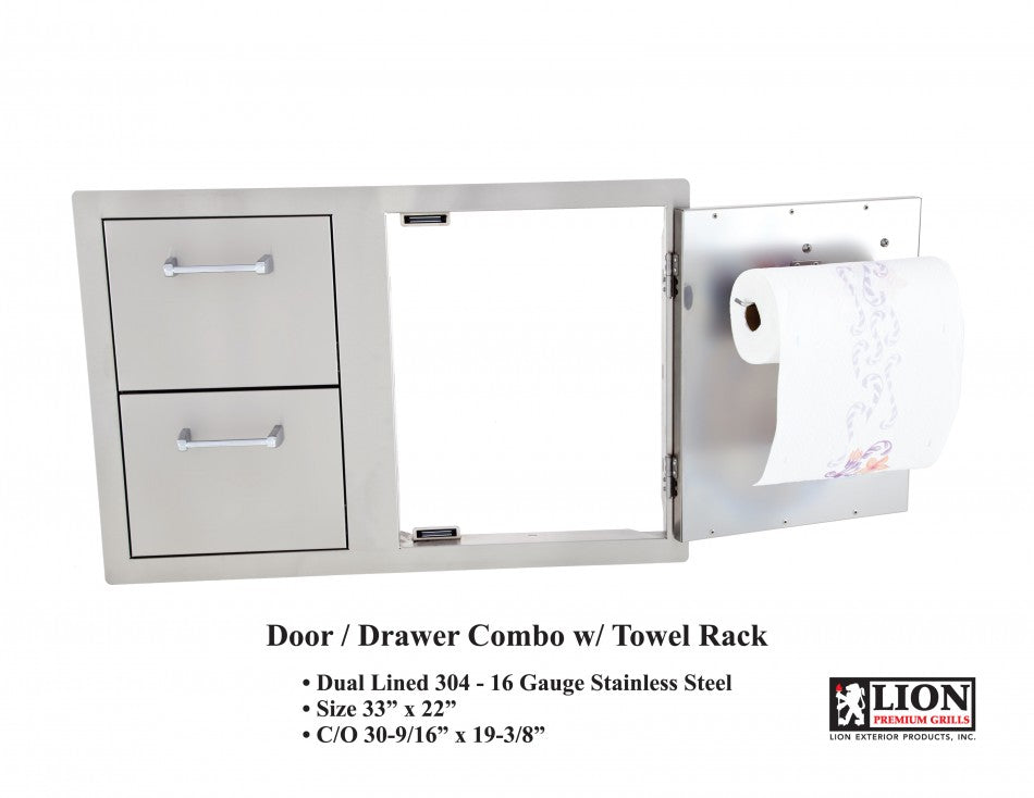 Lion - Door and Drawer Combo with Towel Rack