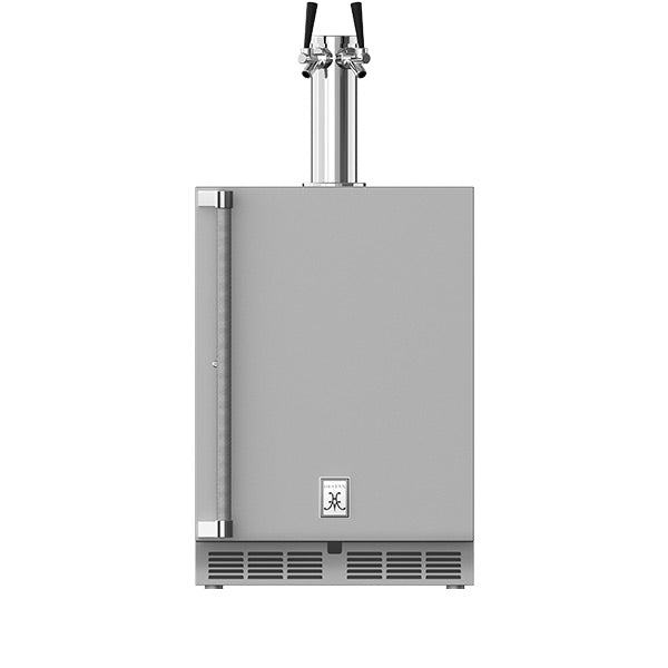 Hestan 24" Double Faucet Beer Dispenser Solid Door & Lock Right/Left Hinged