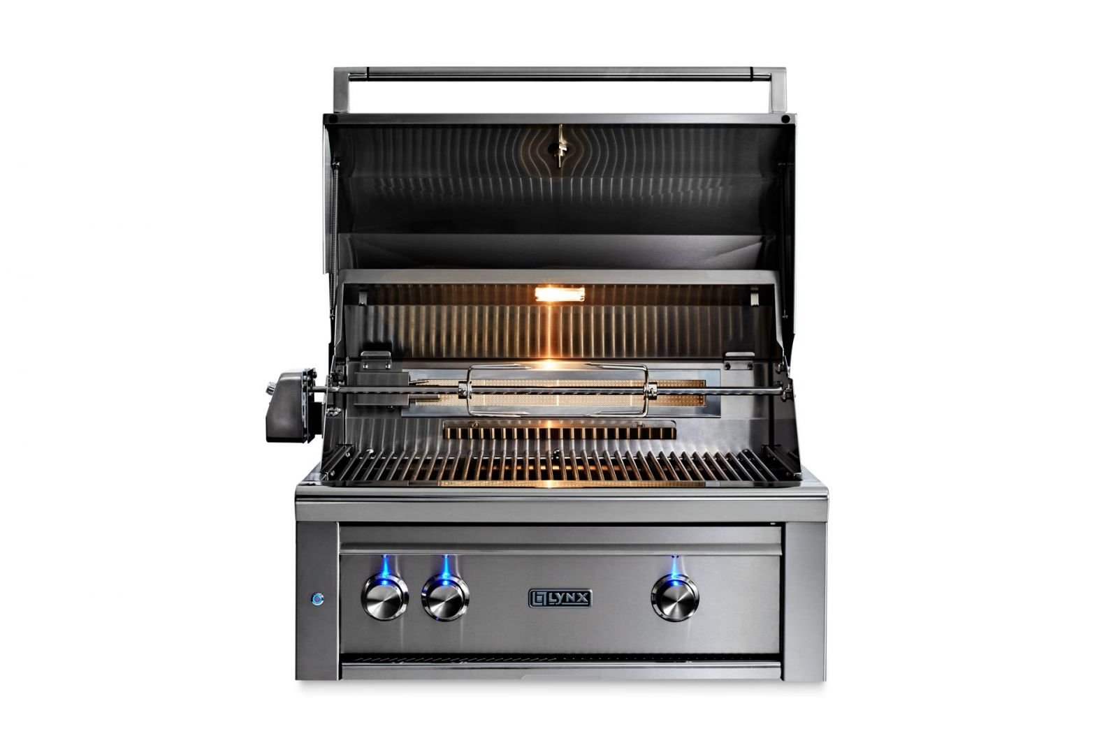 Lynx 30” Professional Built in Grill with 1 Trident Infrared Burner and 1 Ceramic Burner and Rotisserie w/insulated jacket