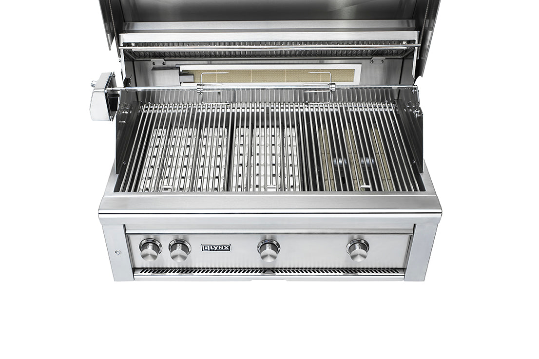 Lynx - 36” Professional Built-In Grill with 1 Trident Infrared Burner and 2 Ceramic Burners and Rotisserie