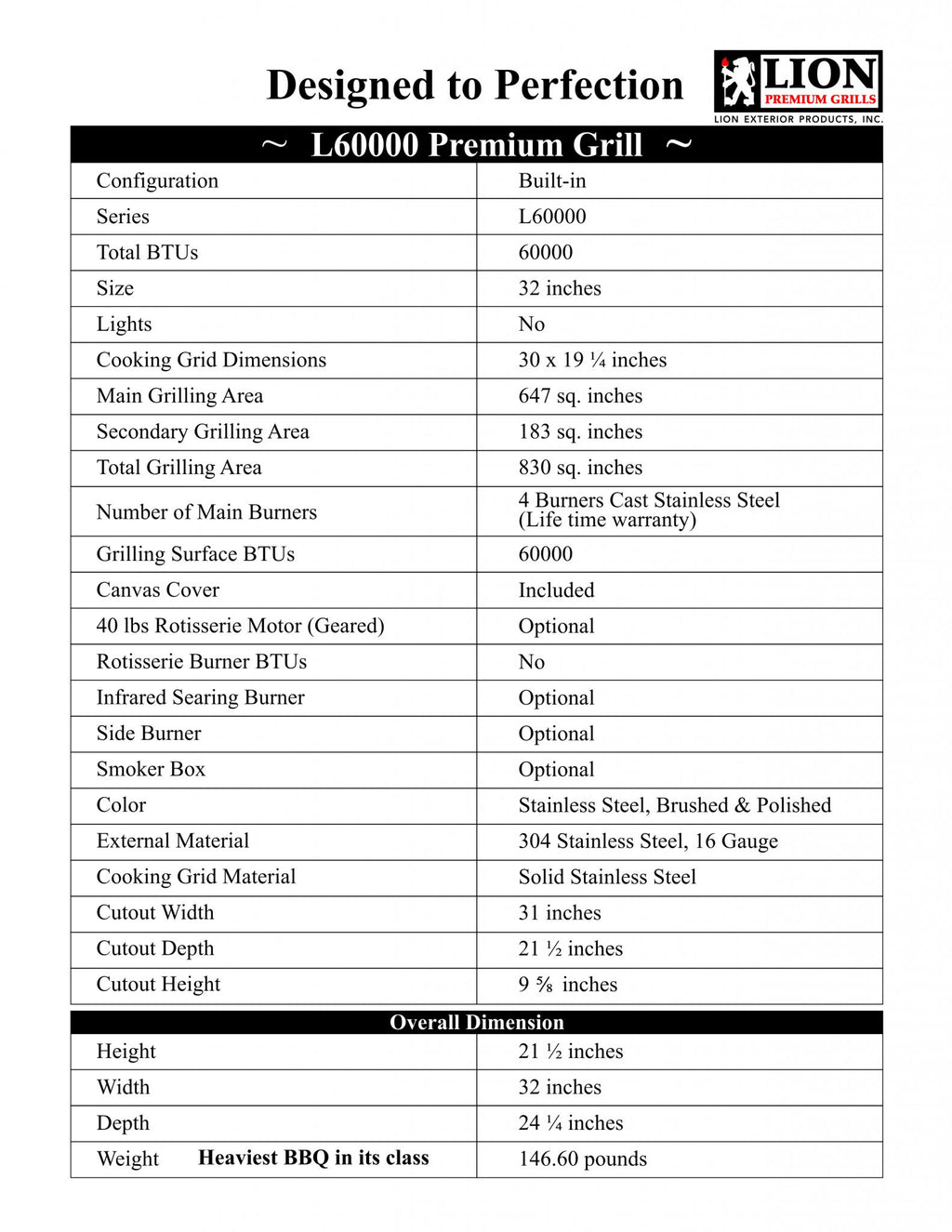 Lion - L60000 Premium Grill