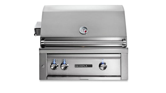Lynz - 30" Sedona Built-in Grill with Rotisserie, 1 Prosear Infrared Burner and 1 Stainless Steel Burner w/ Insulated Jacket
