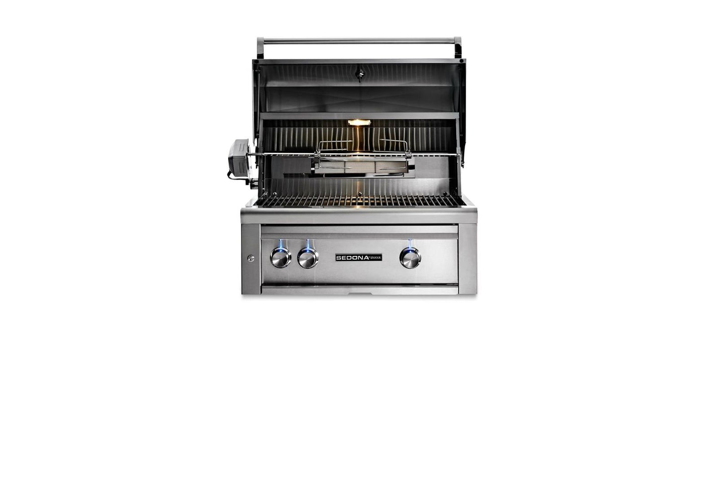Lynz - 30" Sedona Built-in Grill with Rotisserie, 1 Prosear Infrared Burner and 1 Stainless Steel Burner w/ Insulated Jacket