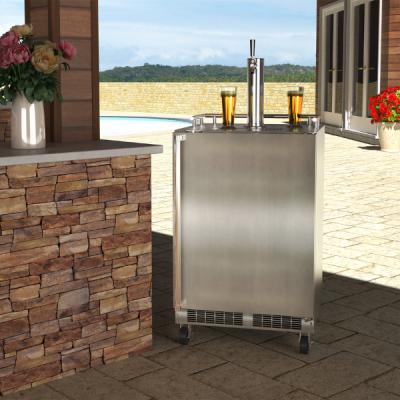 Marvel - 24" Outdoor Mobile Dispenser with Twin Wine & Beverage Tap