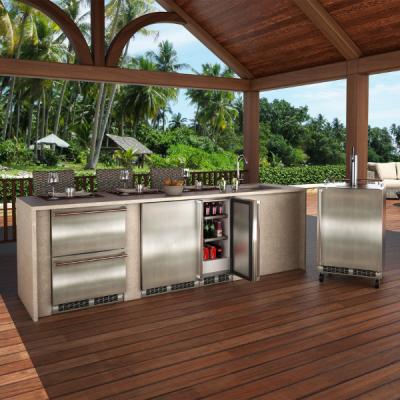 Marvel - 24" Outdoor Mobile Dispenser with Twin Beer & Beverage Tap
