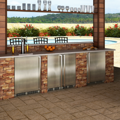 Marvel - 24" Outdoor Built-In Refrigerator With Door Storage And Maxstore Bin
