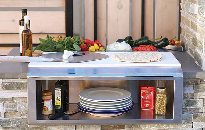 Alfresco - 30" Plate & Garnish Rail w/ Food Pans