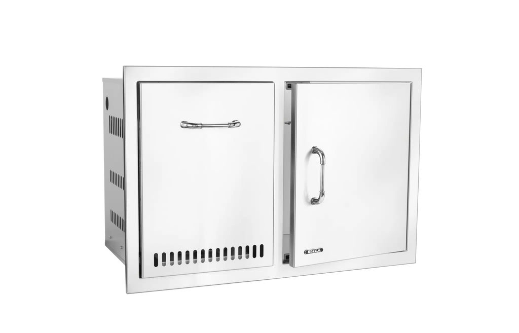 Bull - 30" Stainless-Steel Door/Propane Drawer Combo with Reveal
