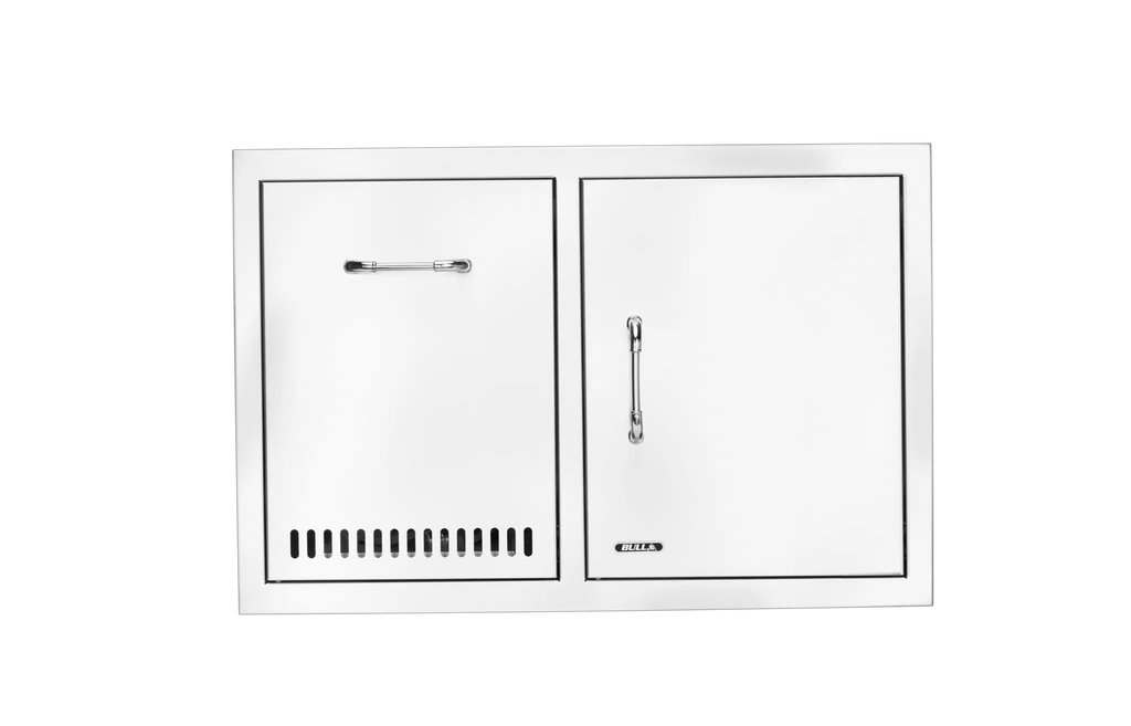 Bull - 30" Stainless-Steel Door/Propane Drawer Combo with Reveal
