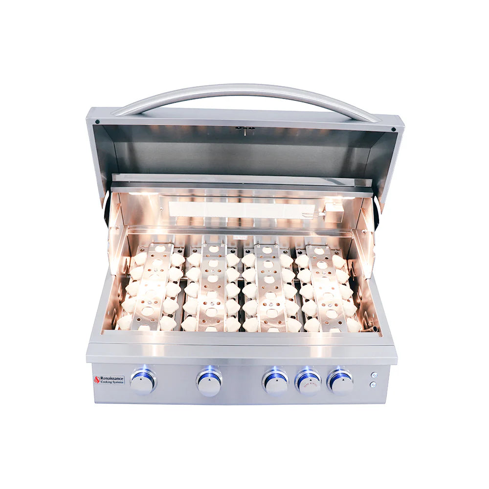RCS 32" Premier Built-In Grill w/ LED Lights NG/LP