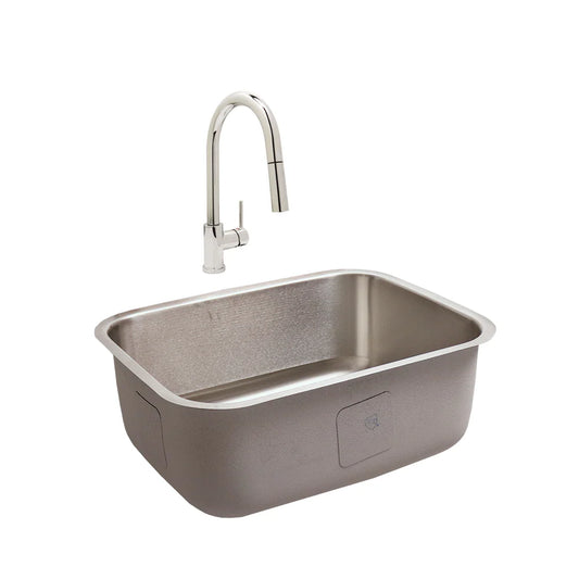 RCS Stainless Undermount Sink & Pull Down Faucet - 21" x 15 3/4"