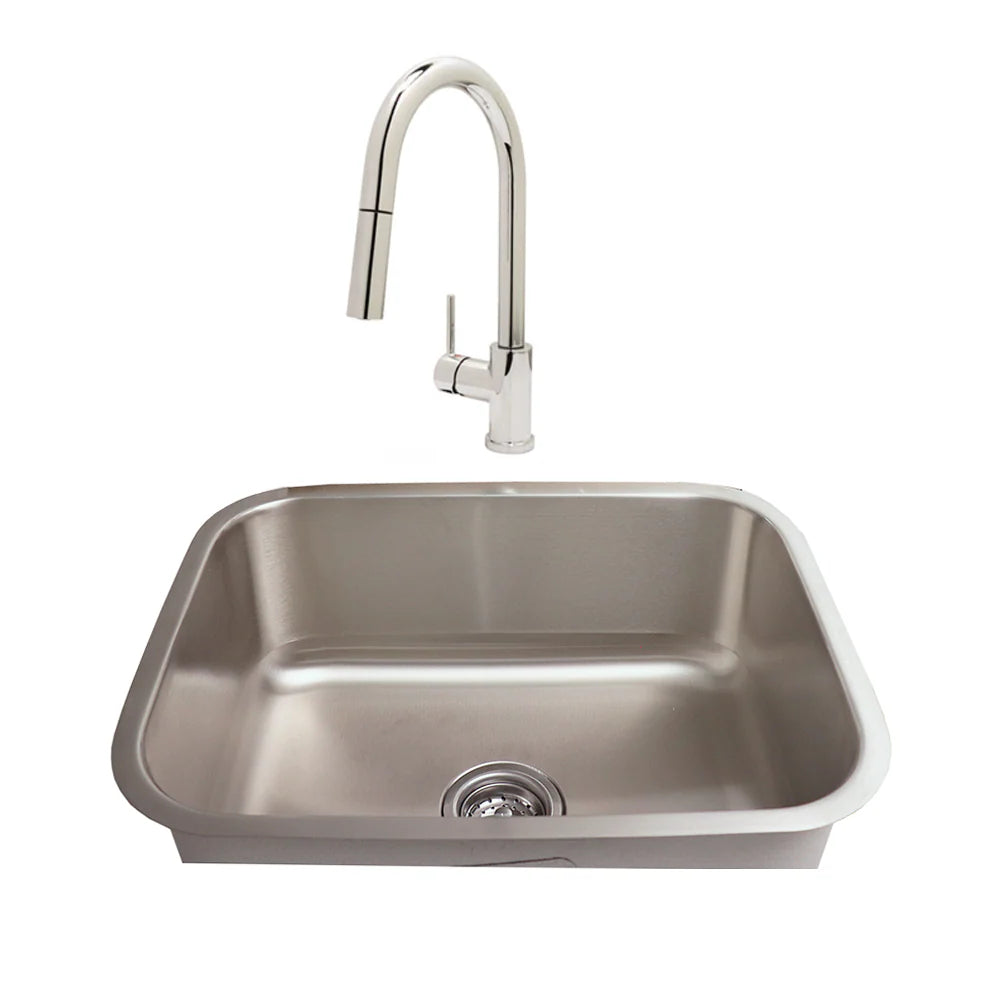 RCS Stainless Undermount Sink & Pull Down Faucet - 21" x 15 3/4"