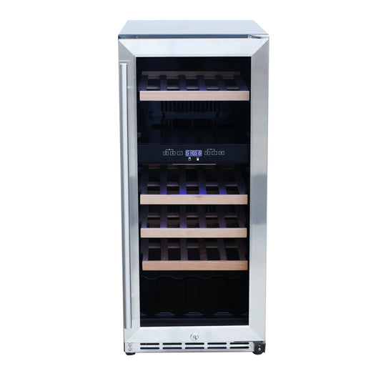 RCS Wine Cooler Refrigerator W/ 15" Glass Window - 3.2 Cu. Ft.  - UL Rated