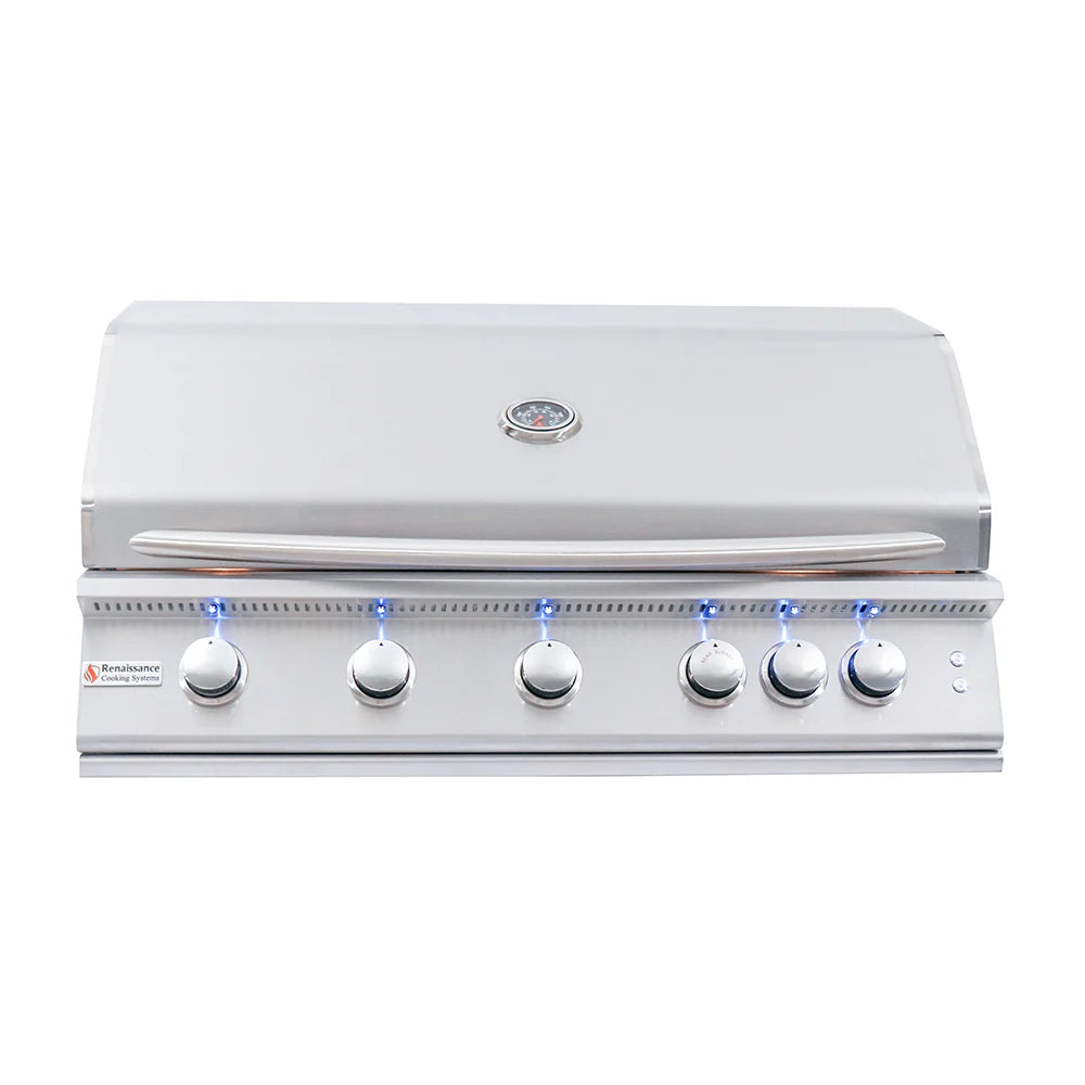 RCS 40" Premier Built-In Grill w/ LED Lights and Insulated jacket