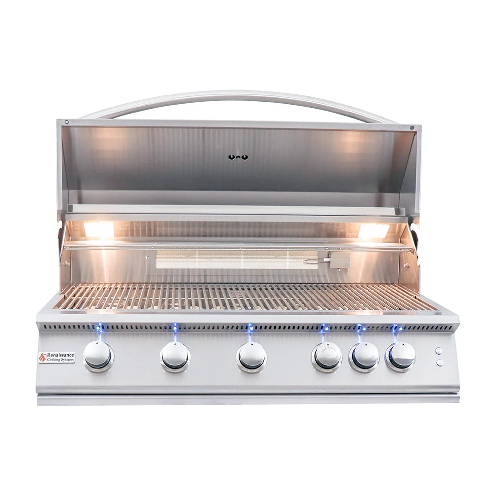RCS 40" Premier Built-In Grill w/ LED Lights and Insulated jacket