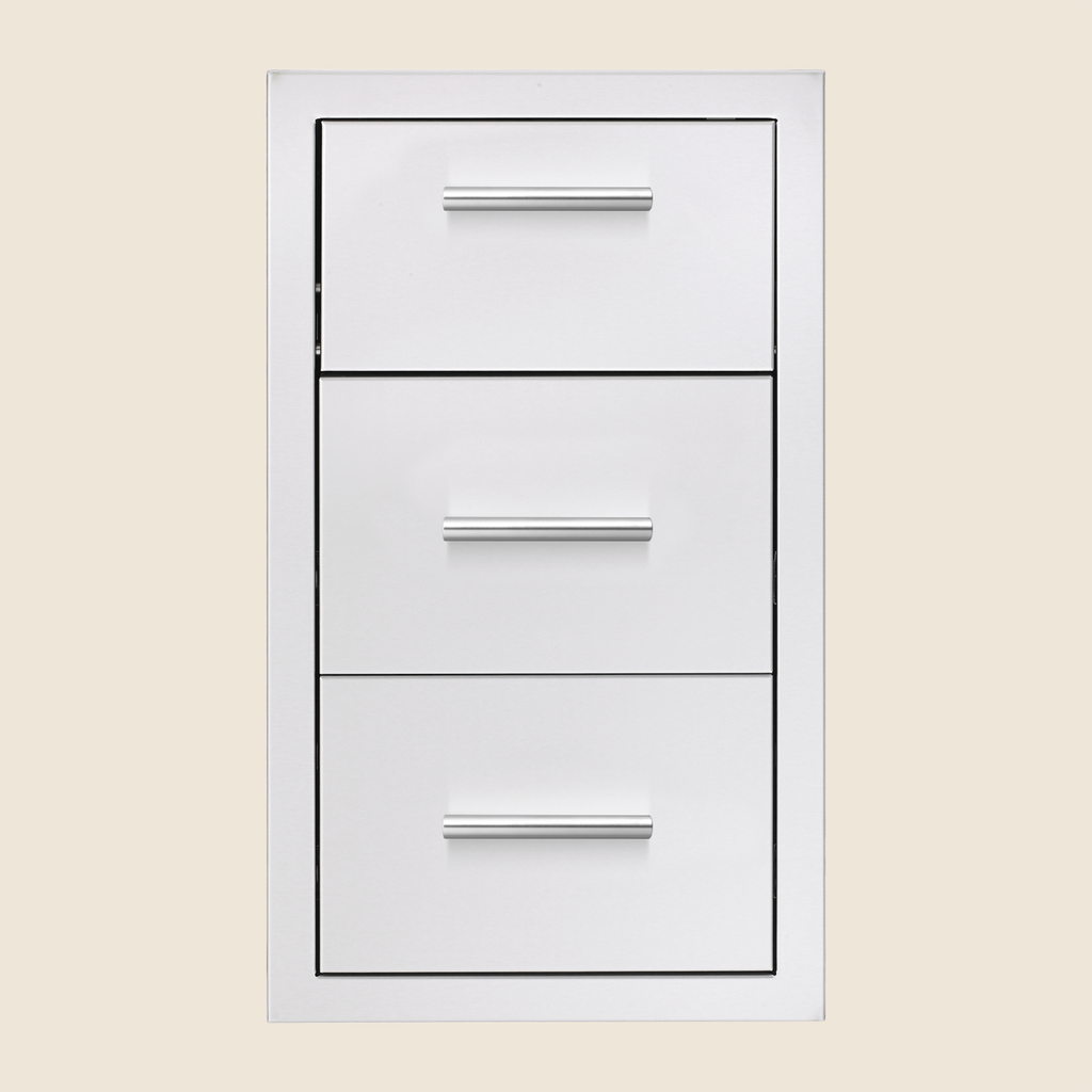 American Made Grills - 17" Vertical 2-Drawer & Paper Towel Holder Combo